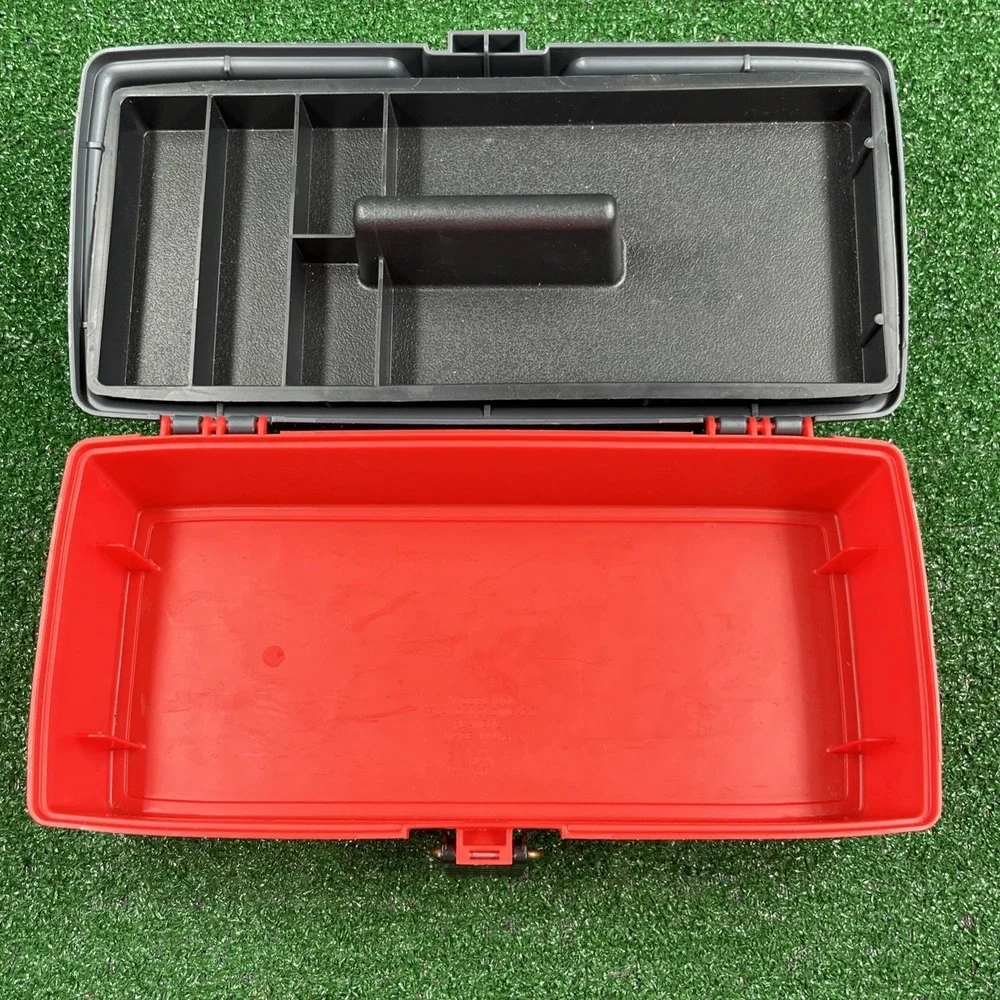 Vintage Plano Fishing Tackle Box #1001 Red Gray‎ One Tray